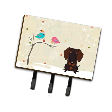 Jensendistributionservices Christmas Presents Between Friends Wire Haired Dachshund Chocolate Leash or Key Holder MI1708389